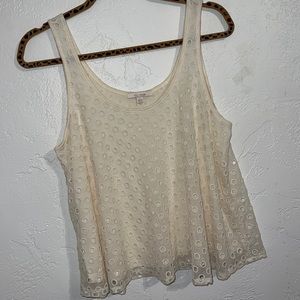 Ella Moss Eyelet Crop Tank Top Size L